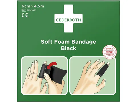 Cederroth 51011021 Soft Foam bandage Zwart 6cm x 4,5m 10 stuks