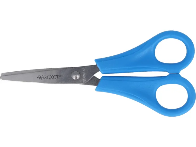 Schaar Westcott Kids 13cm RH kunstst. spitse punt blauw bulk met label