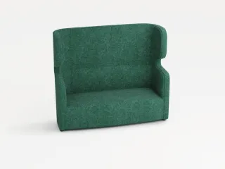 sofa,2-zits,geluidabsorberend,stof turkoois,HxBxD 1330x1570x760mm - 2