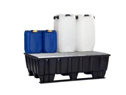 Opvangbak 2x 200l Opvangvol. 220l Pe 370x 1220x 820mm Rooster Verzinkt