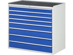 ladekast 1035x1145x650mm 8laden cilinderslot RAL7035 RAL5010 metaal
