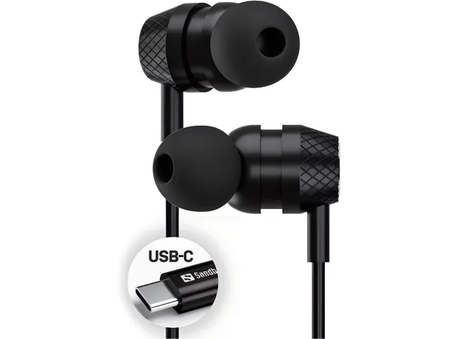 Sandberg USB-C/A In-Ear oordopjes met Line-Mic Zwart