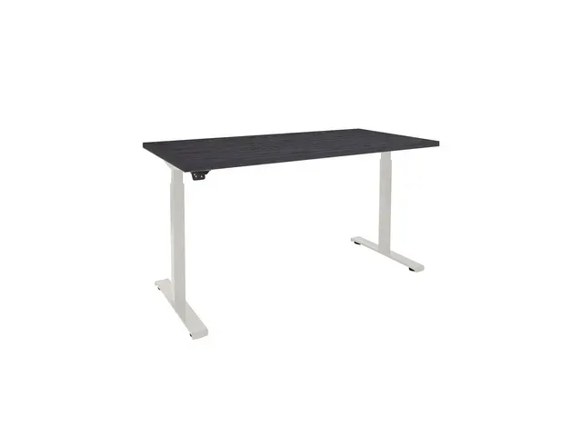 Dextro Basic Zit-sta Bureau Elektrisch 160x80 Houtprint Zwart 25mm Alu