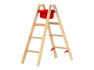 trapladder,beide zijden,2x4,treden,balk L 1,24m,hout - 2