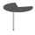 aanbouwtafel,i.h.v.,HxØ 720-840x1000mm,driekwartrond,MS-donkergrijs