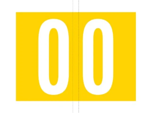 Jalema codetab 0 Geel gelamineerd, rol van 500 tabs