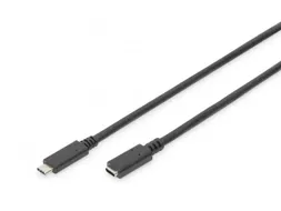 USB Type-C verlengkabel Type C St/Bu 2m 3A 480MB Versie 2.0 Zwart