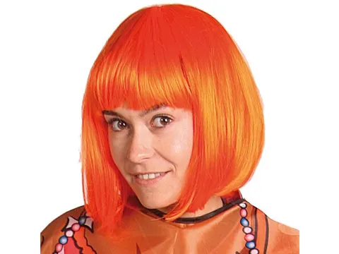 Oranje pruik bob-line