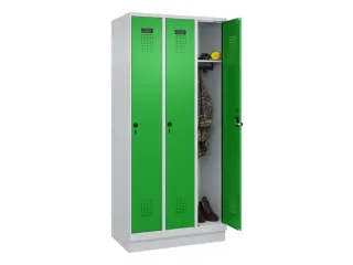 locker,HxBxD 1950x900x500mm,3vak,vak B 300mm,draaigrendel,sokkel - 1
