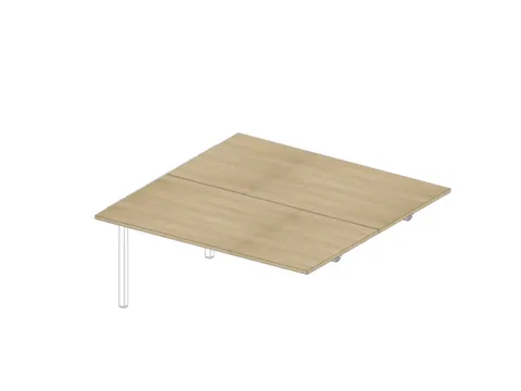 aanbouwtafel,v. benchtafel m. 4-voet,HxBxD 730x1600x1600mm,blad eiken