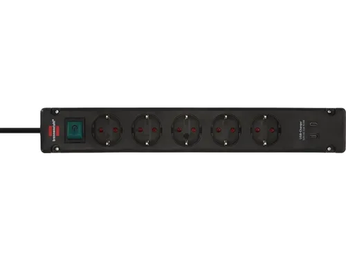 Stekkerdoos Brennenstuhl Bremounta 5 voudig inclusief 2 USB C 3 meter