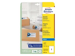 Inkjet Etiket Avery J8167-25 199.6x289.1mm wit 25 stuks - 2