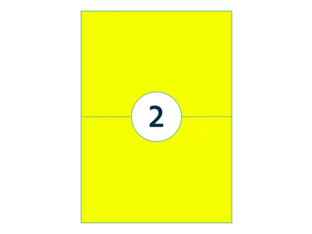 Etiket 210x148mm Fluor Geel 100 Vel