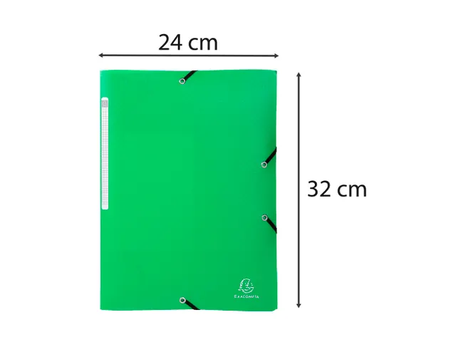 Elastomap 3 kleppen polypropyleen Ondoorschijnend A4 Anijsgroen