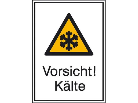 Panneau d'avertissement combiné p. int./ext. Attention ! Froid PVC