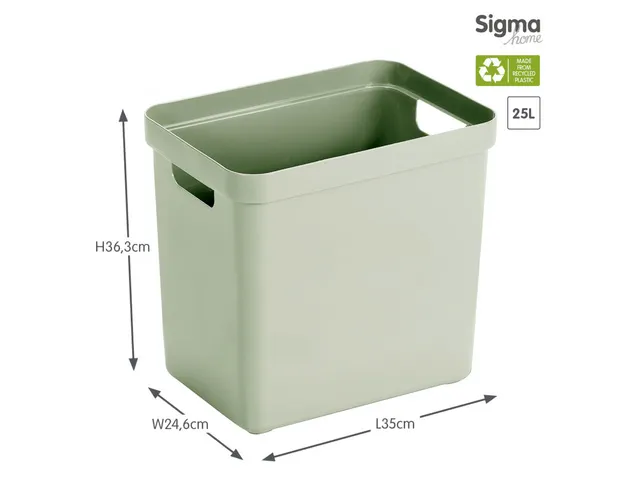 Sigma Home opbergbox 25L groen - 35x24,6x36,3cm