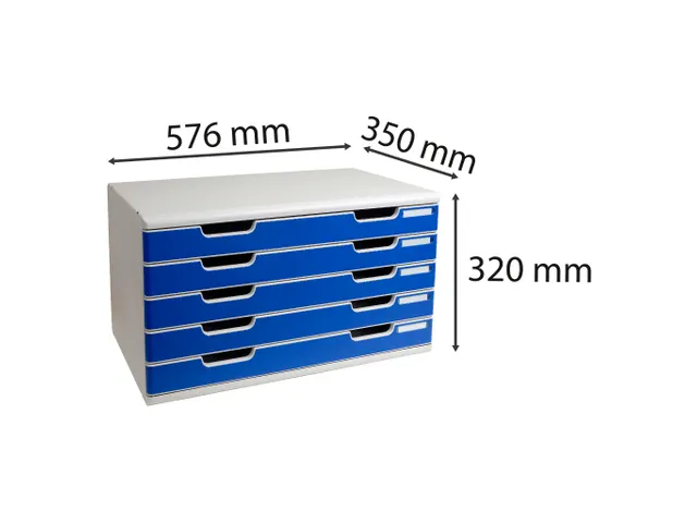 Ladenblok MODULO A3 5 laden Classic Blauw Grijs