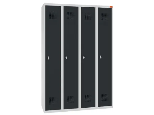 lockerkast,HxBxD 1800x1200x500mm,4vak,draaigrendel,sokkel,romp RAL7035