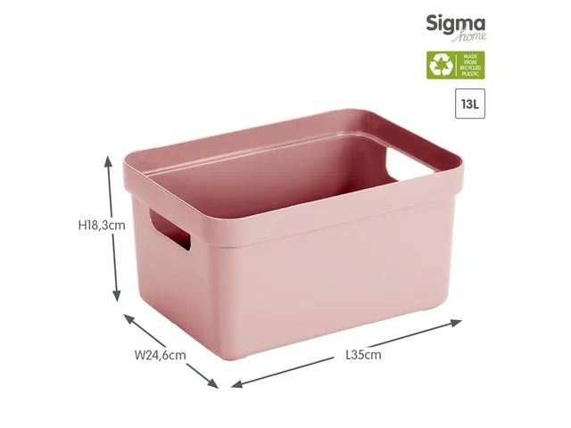 Sigma Home opbergbox 13L roze - 35x24,6x18,3cm