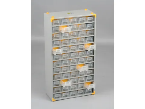 assortimentskast,HxBxD 565x300x140mm,60lade(s),laden transparant