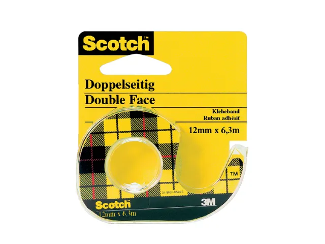 Ruban adhésif Scotch 665 double face 12mmx6,3m + dévidoir