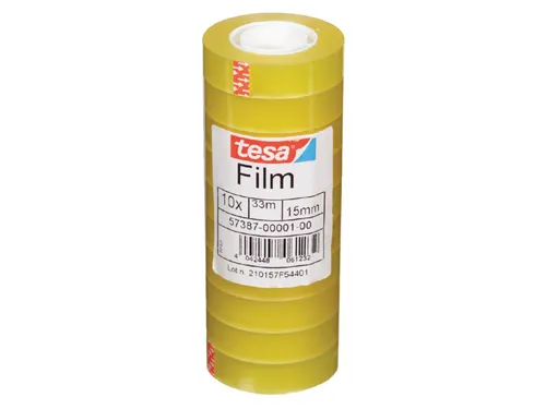 Plakband Tesa film standaard 15mmx33m krimp 10rollen
