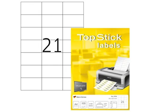 Etiket TopStick 8708 70x42.3mm wit 2100 stuks
