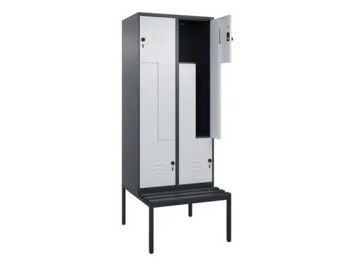 Z-garderobekast,HxBxD 2120x800x815mm,4vak,vak B 400mm,draaigrendel