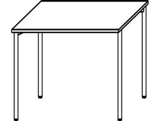 Bureau 4-Poot Hxbxd 680-800X800X800Mm Ronde Buis Beuken - 4