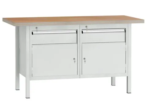 werkbank,HxBxD 840x1500x700mm,onderstel RAL5010,fronten RAL5010