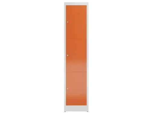 Lockerkast 1800x415x500mm 1x3 vakken cilinderslot, sokkel, RAL3000