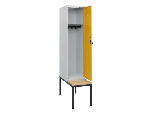 locker met bank,HxBxD 1950x400x815mm,1vak,vak B 400mm,draaigrendel