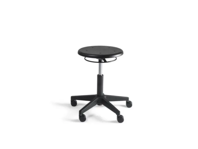 tabouret pivotant,assise HxØ 410-570x340mm,PU-chaise ronde noir