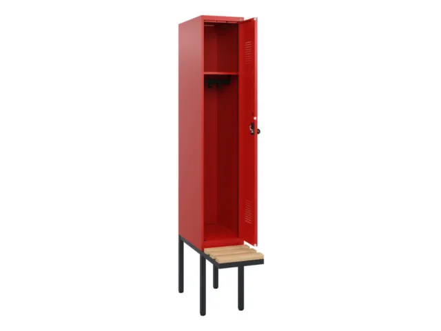 locker met bank,HxBxD 1950x300x815mm,1vak,vak B 300mm,draaigrendel