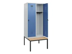 locker met bank,HxBxD 1950x800x815mm,2vak,vak B 400mm,draaigrendel