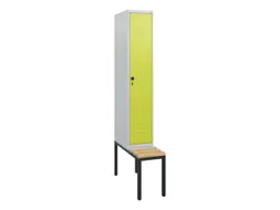 locker met bank,HxBxD 1950x300x815mm,1vak,vak B 300mm,draaigrendel