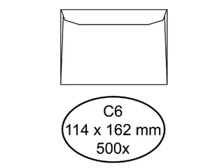 Envelop Quantore Bank C6 114X162mm 80gr Wit gegomd - 1