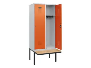 locker met bank,HxBxD 1950x800x815mm,2vak,vak B 400mm,cilinderslot - 1