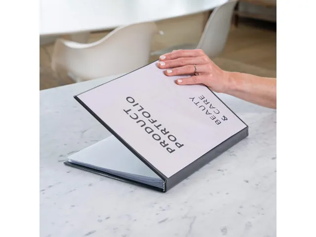 Showmap Rillstab zwart A4 RI99449 40 Tassen + Transparant Insteekvak