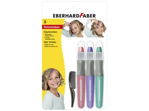 Haarkrijt Eberhard Faber set 3 stuks - roze, paars, turquoise