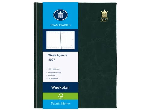 Agenda 2027 Ryam Weekplan Mundior 7dagen/2pagina's zwart
