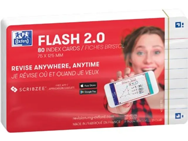 Flash 2.0 flashcard starterkit gelijnd A7 wit 80 vel