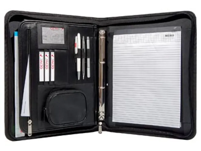 Conferentiemap Exclusief A4 Portfolio Met Ritssluiting, Zwart