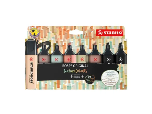 Markeerstift STABILO Boss 70/8 nature colors etui à 8 stuks