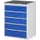 ladekast 1035x770x650mm 5laden cilinderslot RAL7035 RAL5010 metaal