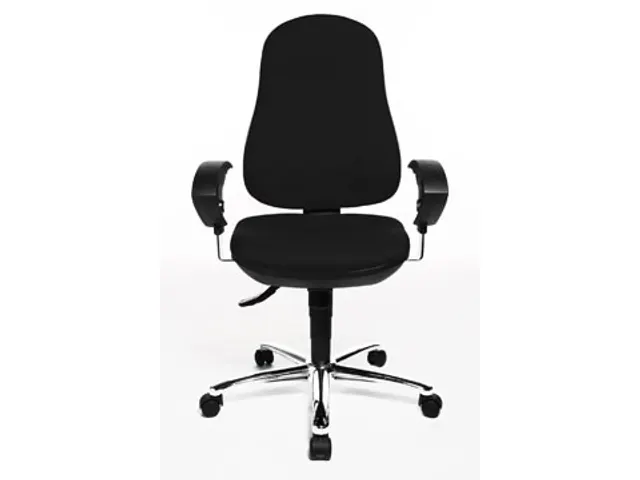 chaise de bureau Support SY, noir, base en chrome