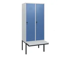 locker met bank,HxBxD 1950x800x815mm,2vak,vak B 400mm,draaigrendel