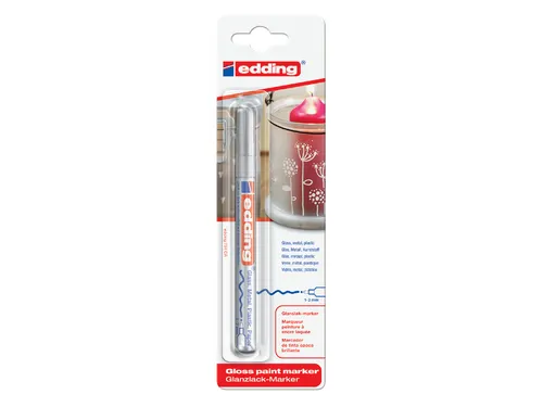 Viltstift edding 751 lakmarker rond zilver 1-2mm blister