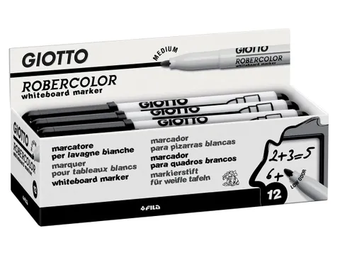 Robercolor whiteboardmarker, medium 4mm ronde punt, zwart