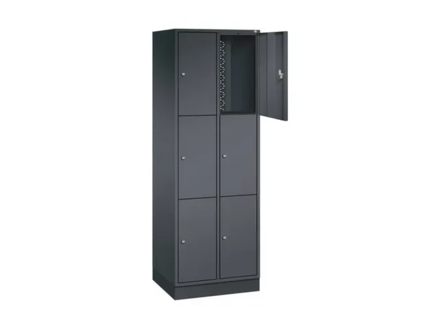 lockerkast,HxBxD 1950x620x500mm,2x3vakken,cil.-slot,sokkel